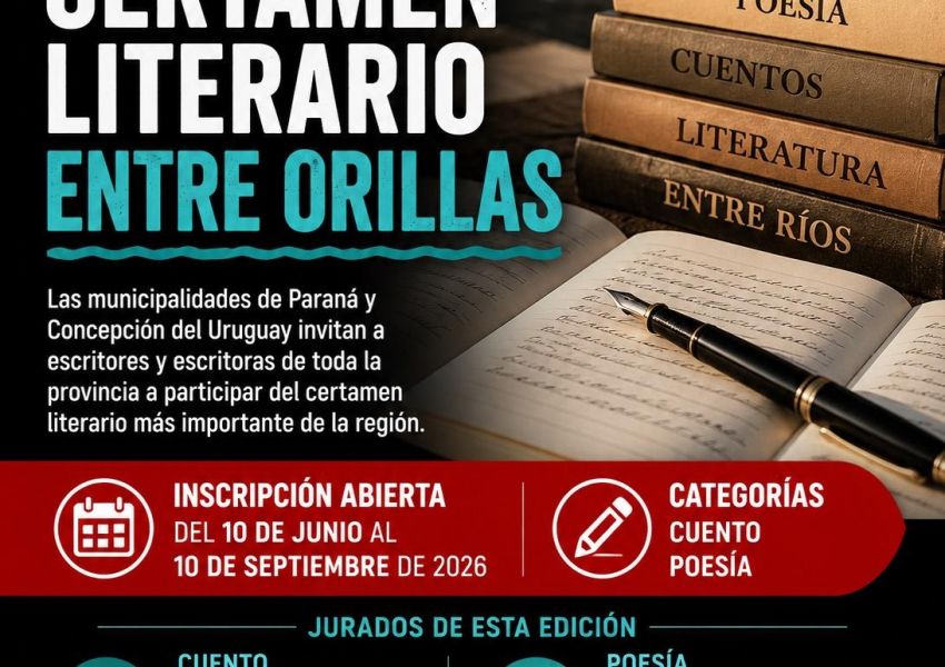 Abrieron la convocatoria para una nueva edición del Certamen Literario Entre Orillas