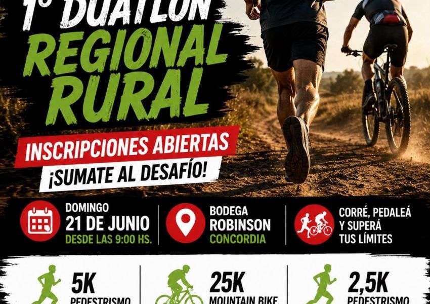 Abrieron las inscripciones para el primer Duatlón Regional Rural de Concordia