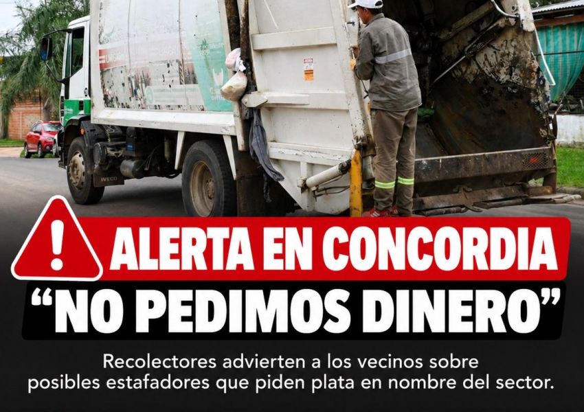 Alerta en Concordia: advierten que personas estarían pidiendo dinero en nombre de los recolectores