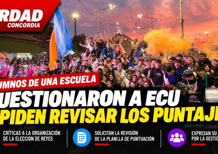 Alumnos de una escuela de Concordia cuestionaron a ECU y pidieron revisar los resultados de la elección de reyes