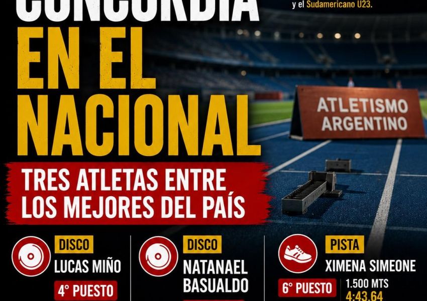 Atletismo nacional: tres representantes de Concordia compitieron entre los mejores del país