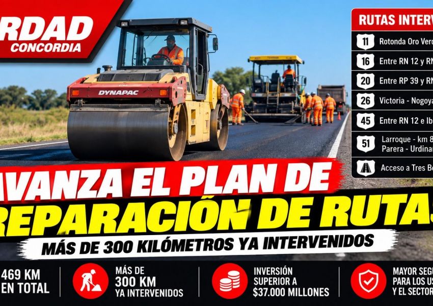 Avanza el plan de reparación de rutas entrerrianas: ya fueron intervenidos más de 300 kilómetros