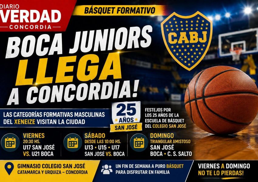 Boca Juniors llega a Concordia con sus formativas de básquet para un fin de semana especial