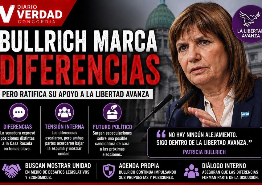 Bullrich marca diferencias con Milei, pero ratifica su pertenencia a La Libertad Avanza