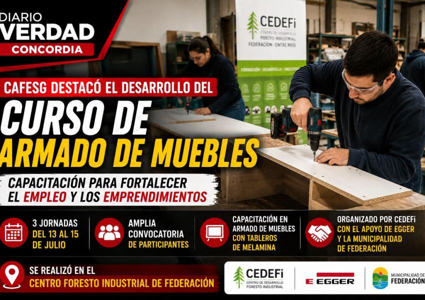 CAFESG destacó el desarrollo del curso de armado de muebles en Federación