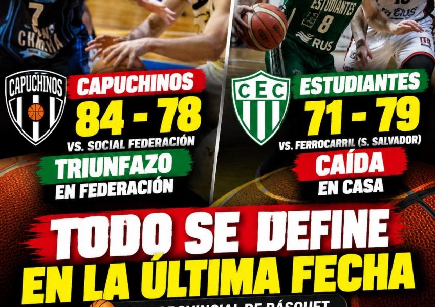 Capuchinos dio el golpe en Federación y Estudiantes cayó en casa: se define la clasificación