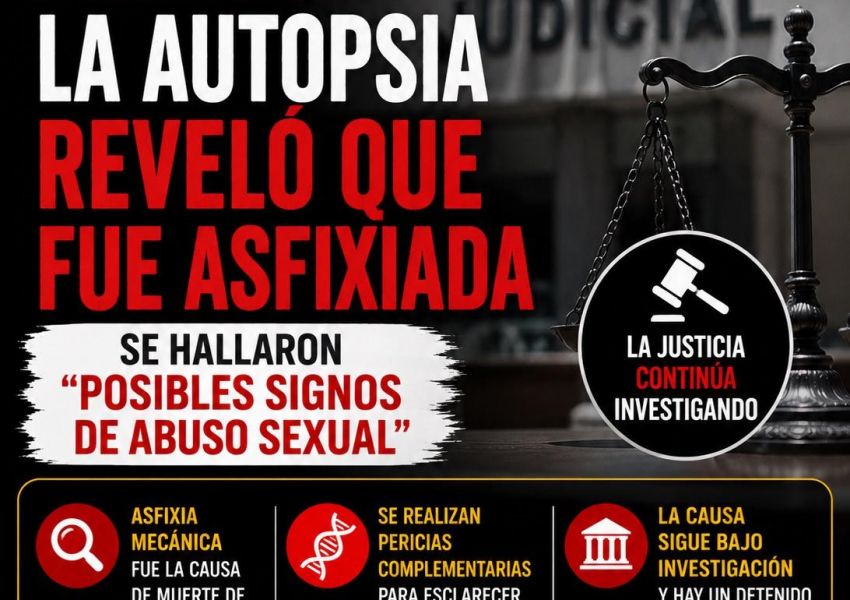 Caso Agostina Vega: la autopsia confirmó asfixia y la Justicia profundiza la investigación
