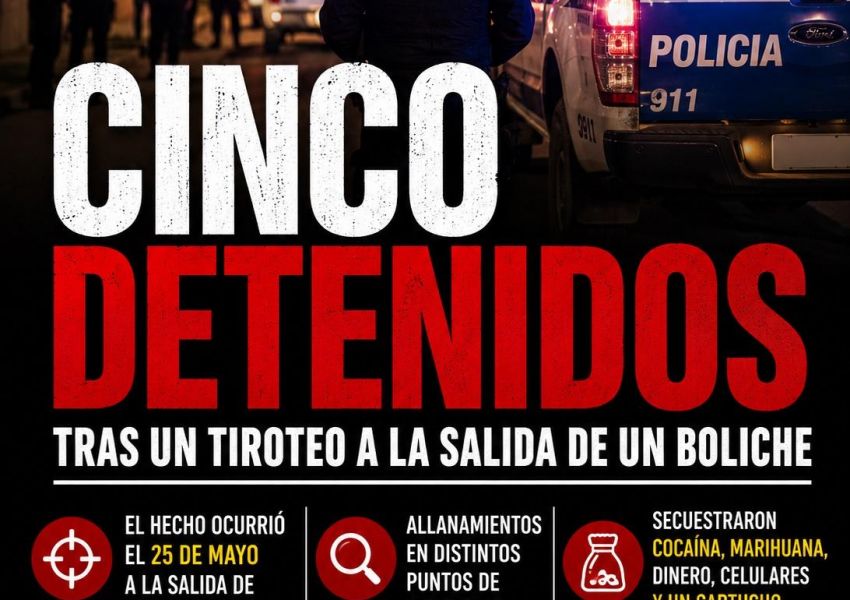 Cinco detenidos tras un tiroteo a la salida de un boliche en Concordia