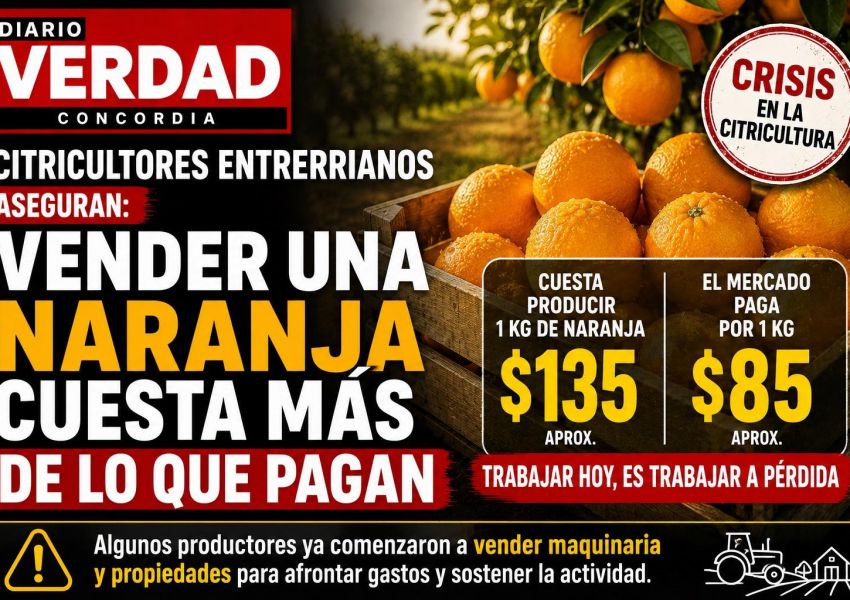 Citricultores alertan que producir una naranja cuesta más de lo que pagan por ella