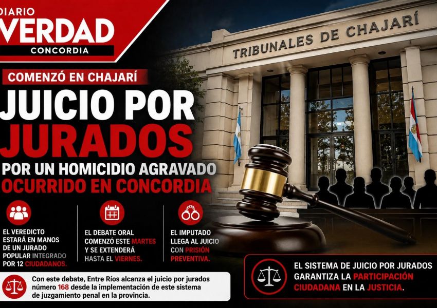 Comenzó en Chajarí el juicio por jurados por un homicidio agravado ocurrido en Concordia