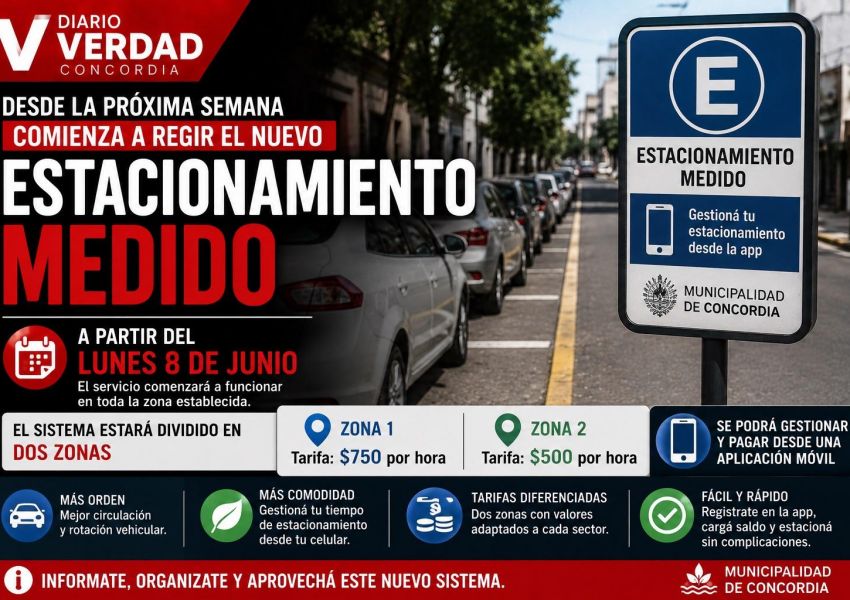 Comienza el nuevo Estacionamiento Medido en Concordia: así funcionará el sistema