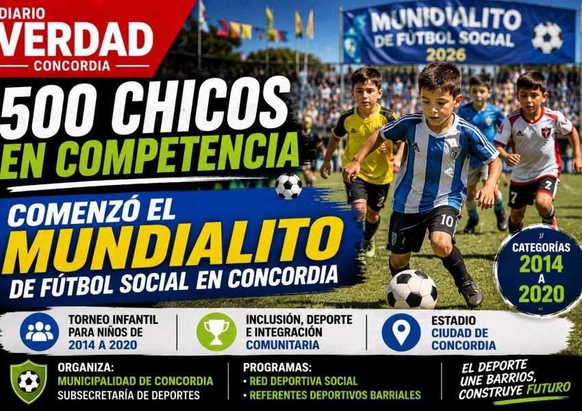 Con 500 chicos en cancha comenzó el Mundialito de Fútbol Social en Concordia