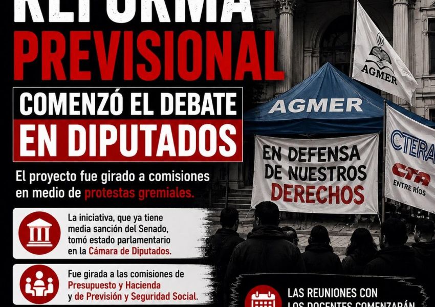 Con protestas gremiales, Diputados comenzó a tratar la reforma previsional en Entre Ríos