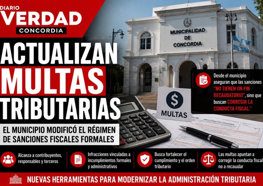 Concordia actualizó las multas por incumplimientos tributarios formales