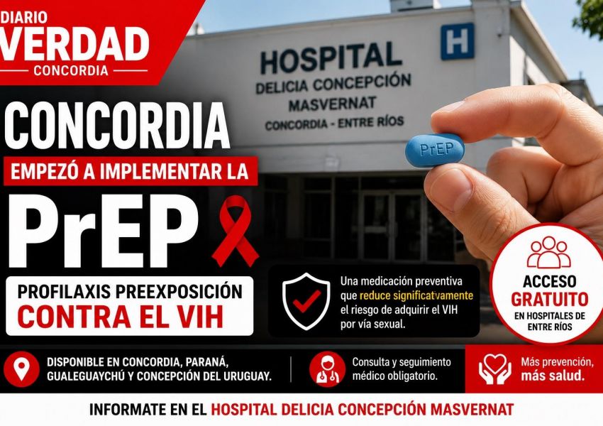 Concordia comenzó a ofrecer un tratamiento preventivo gratuito contra el VIH
