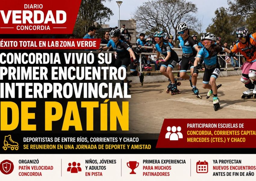 Concordia fue sede del primer Encuentro Interprovincial de Patín con escuelas de toda la región