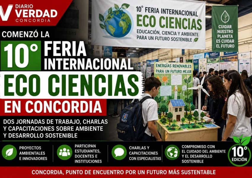 Concordia recibe a la 10° Feria Internacional Eco Ciencias con dos jornadas de actividades ambientales