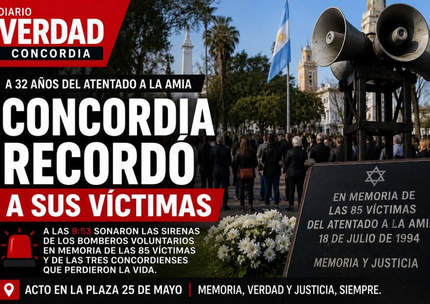 Concordia recordó a las víctimas del atentado a la AMIA con el tradicional sonido de las sirenas