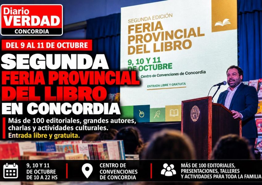 Concordia será sede de la Segunda Feria Provincial del Libro con entrada libre y gratuita