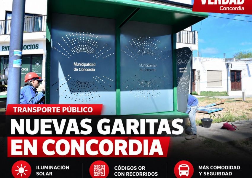 Concordia suma nuevas garitas: tendrán iluminación solar y códigos QR para consultar recorridos