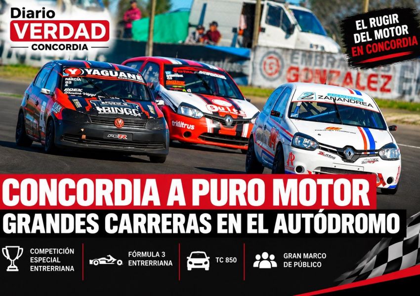 Concordia vibró con el automovilismo entrerriano: grandes carreras y fuerte acompañamiento del público
