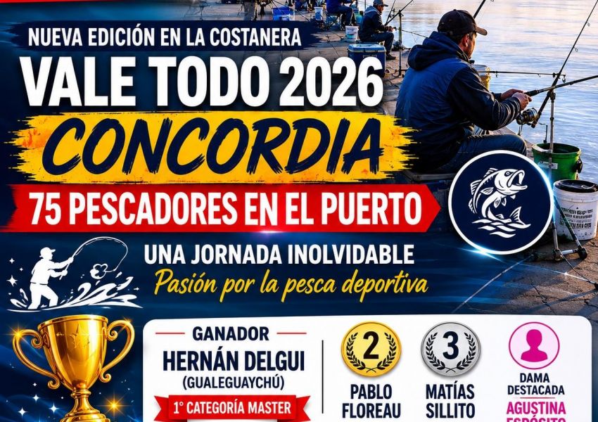 Concordia vibró con una nueva edición del Vale Todo: 75 pescadores participaron en el puerto