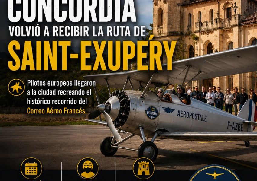 Concordia volvió a recibir la ruta de Saint-Exupéry: pilotos europeos aterrizaron en la ciudad
