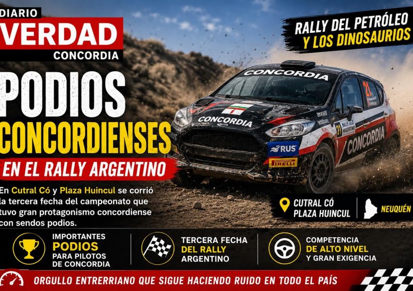 Concordienses brillaron en el Rally del Petróleo y los Dinosaurios con importantes podios