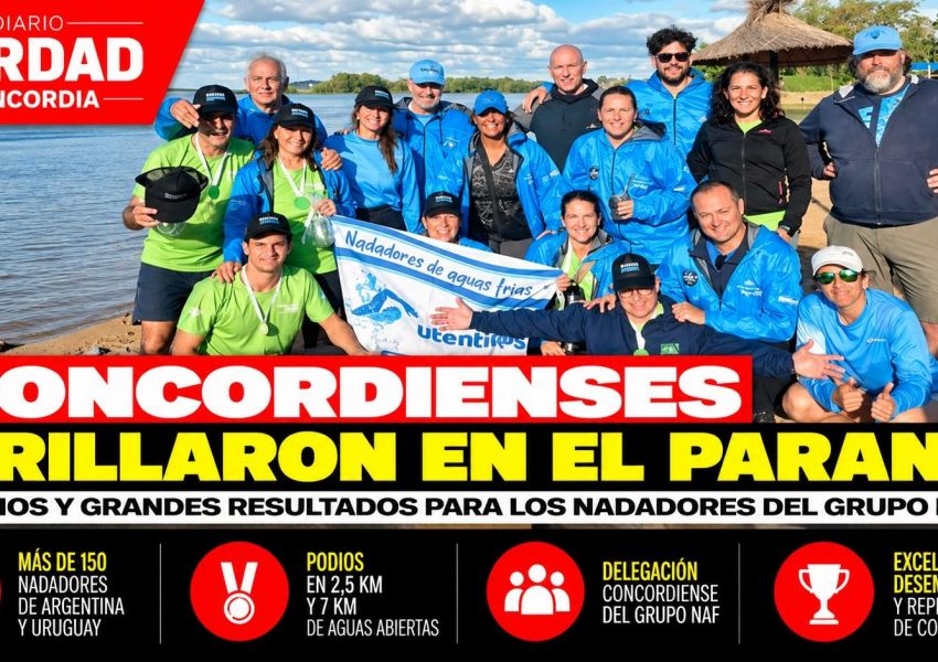 Concordienses brillaron en la Travesía del Paraná con destacados resultados