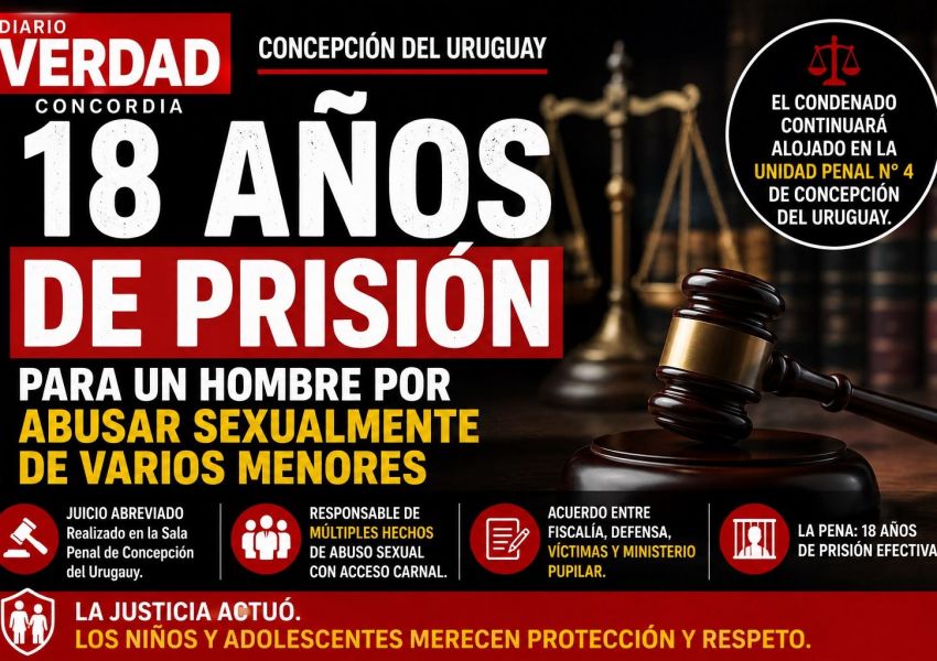 Condenaron a 18 años de prisión a un hombre por abusar sexualmente de varios menores