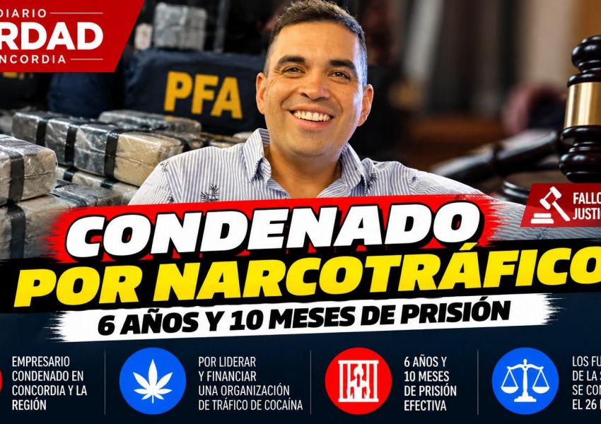 Condenaron a casi 7 años de prisión a un empresario por narcotráfico en Concordia y la región de Salto Grande