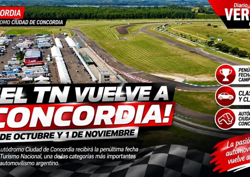 Confirmado: el Turismo Nacional vuelve a Concordia para disputar la penúltima fecha del año