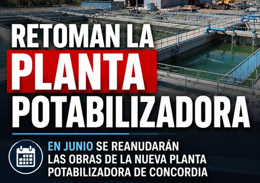 Confirman que en junio se reactivará la nueva planta potabilizadora de Concordia