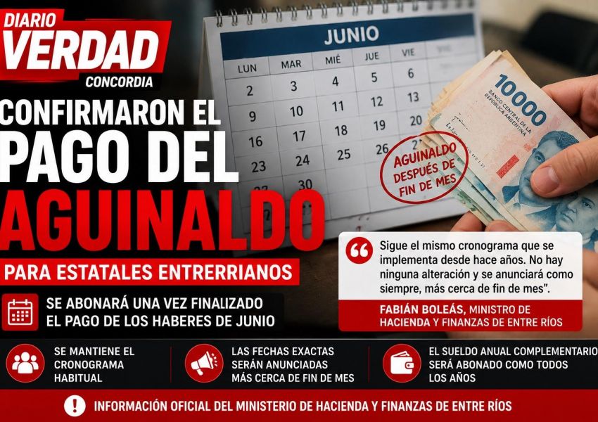 Confirmaron cuándo cobrarán el aguinaldo los estatales entrerrianos