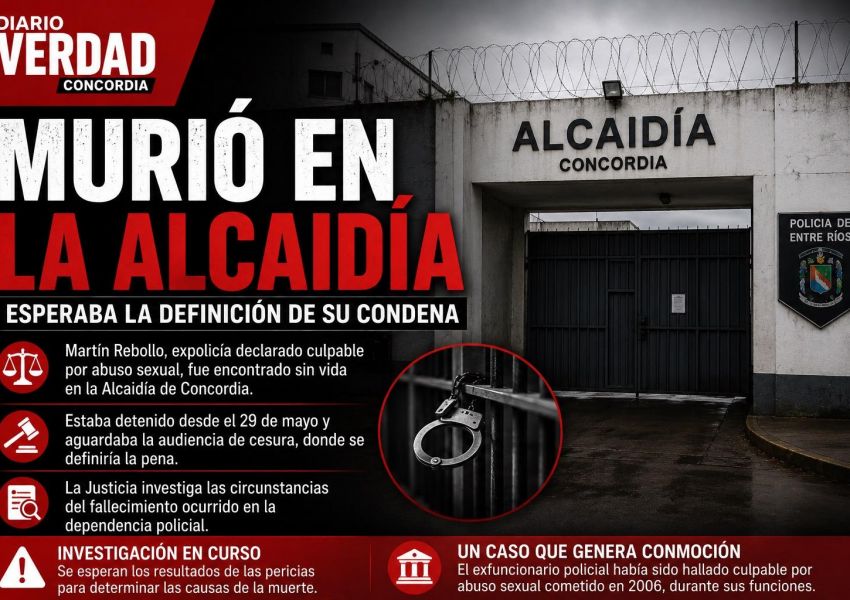 Conmoción en Concordia: murió en la Alcaidía un expolicía condenado por abuso sexual