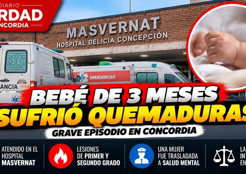 Conmoción en Concordia: un bebé de tres meses sufrió quemaduras tras ser atacado con agua caliente