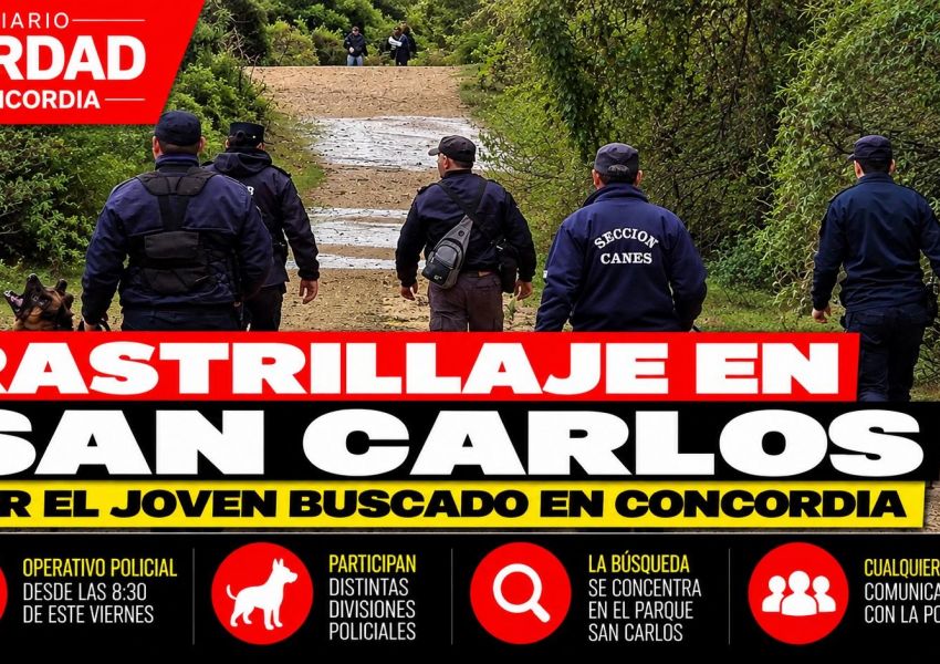 Continúa la búsqueda de Marcos Almada: realizan un rastrillaje en la zona de San Carlos