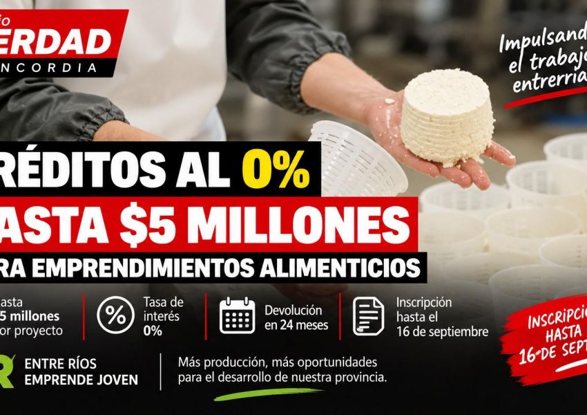 Créditos al 0% en Entre Ríos: emprendedores podrán acceder a hasta $5 millones