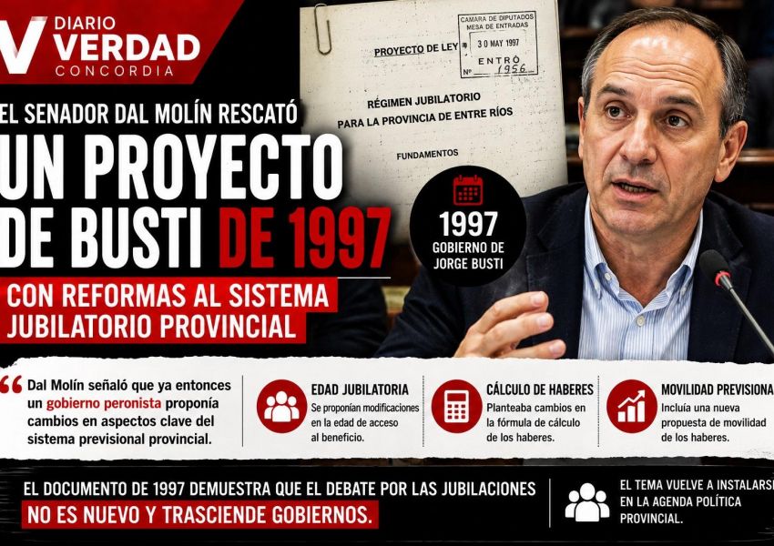 Dal Molín reflotó un proyecto de Busti de 1997 y reavivó el debate por las jubilaciones en Entre Ríos