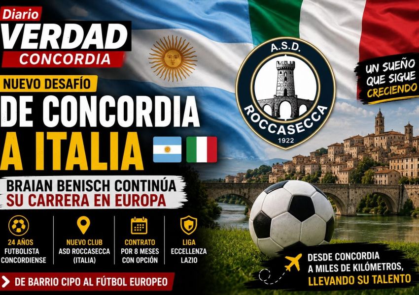 De Concordia a Italia: Braian Benisch tendrá una nueva oportunidad en el fútbol europeo