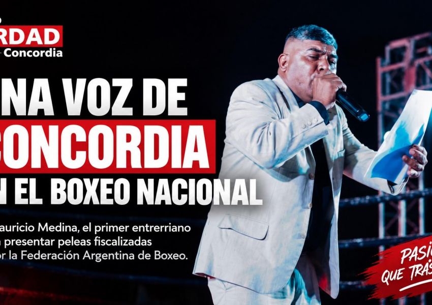 De Concordia al boxeo nacional: Mauricio Medina hace historia como presentador