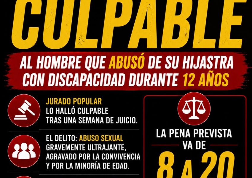 Declararon culpable a un hombre por abusar de su hijastra durante más de una década