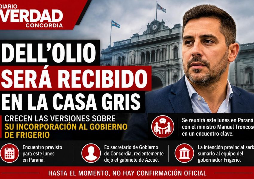 Dell'Olio será recibido en Casa de Gobierno y crecen las versiones sobre su posible incorporación al gabinete provincial