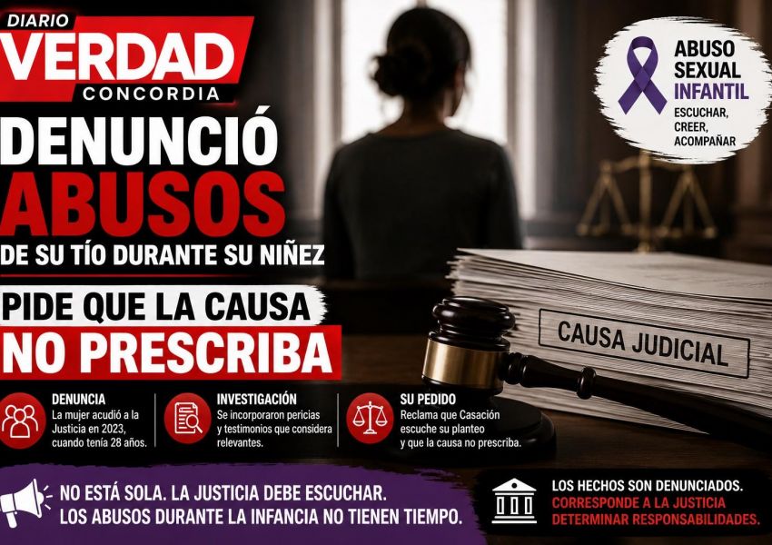 Denunció abusos sufridos durante su niñez en Concordia y pide que la causa no prescriba