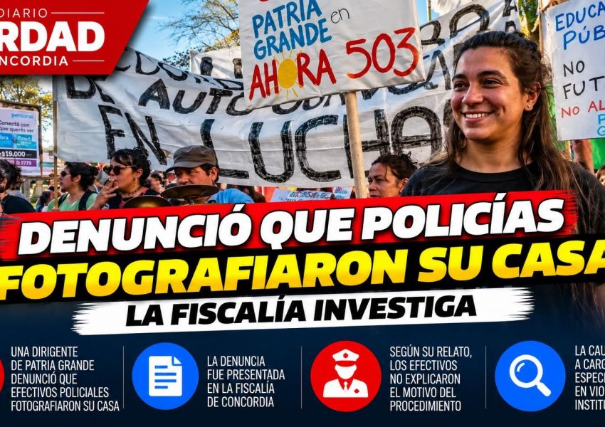 Denunció que policías fotografiaron su casa en Concordia y pidió que se investigue el procedimiento