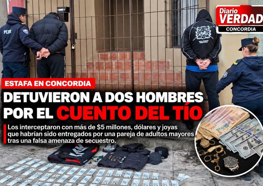 Detuvieron a dos hombres acusados de una estafa bajo la modalidad del 'cuento del tío'