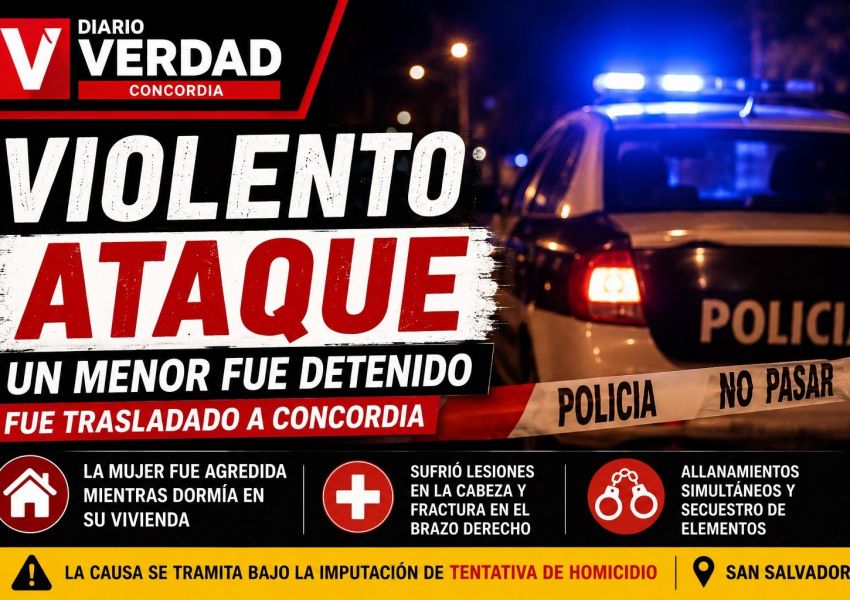 Detuvieron a un menor acusado de atacar a una mujer mientras dormía: fue trasladado a Concordia