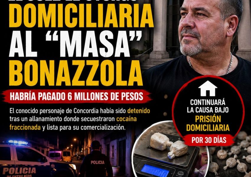 Detuvieron al “Masa” Bonazzola por droga y el juez le concedió prisión domiciliaria