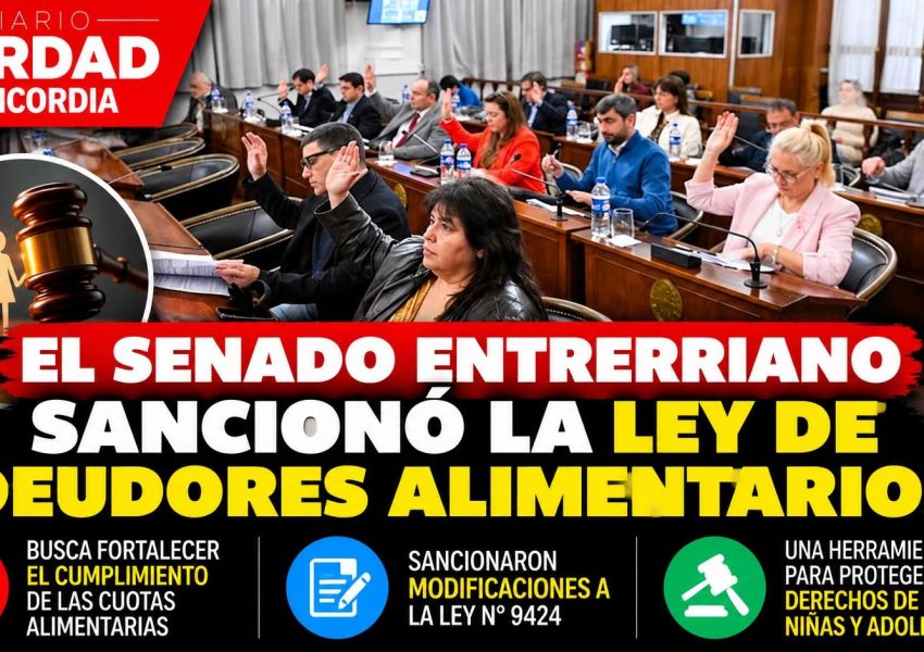Deudores alimentarios en Entre Ríos: el Senado aprobó una nueva ley para reforzar el cumplimiento de las cuotas