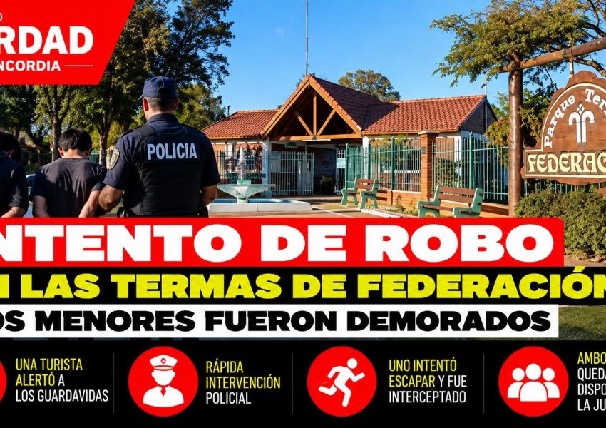 Dos menores fueron demorados tras un intento de robo en las Termas de Federación